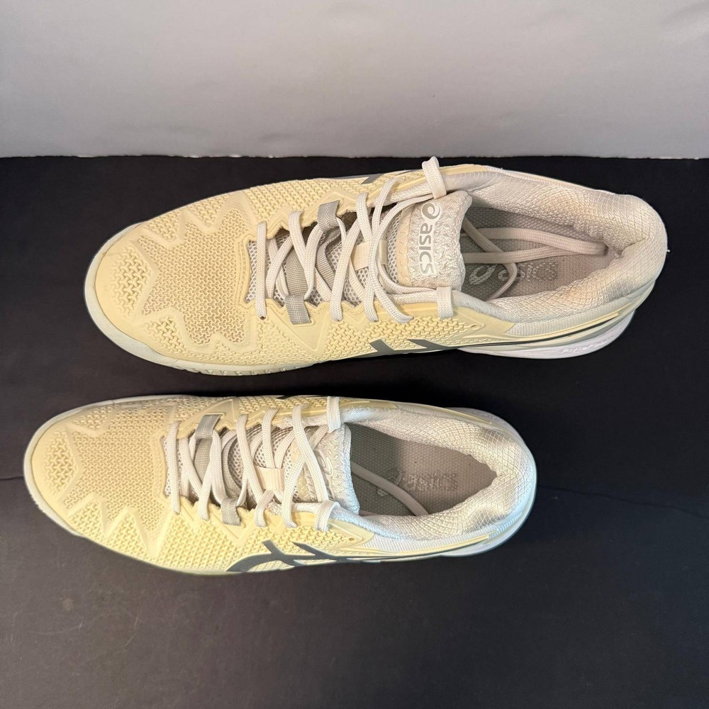 Asics Gel-Resolution 8 Womens Tennis Shoes Cream Silver 1042A072 Size 10 - Picture 14 of 16